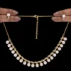 FavourateStore Anti-Tarnish Pearl & Crystal Studded Statement Necklace Set with Earrings